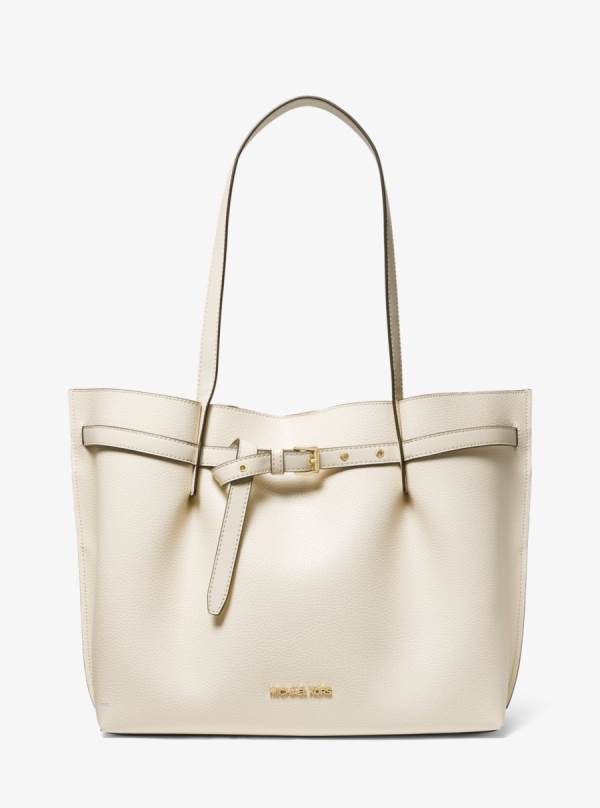 Damske Prenosná Taška Michael Kors Emilia Large Pebbled Leather Krém - Kabelky Michael Kors Nejlevnejsi | SLIEZ-9274
